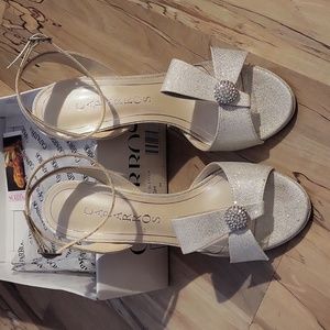 Silver glitter wedding shoes